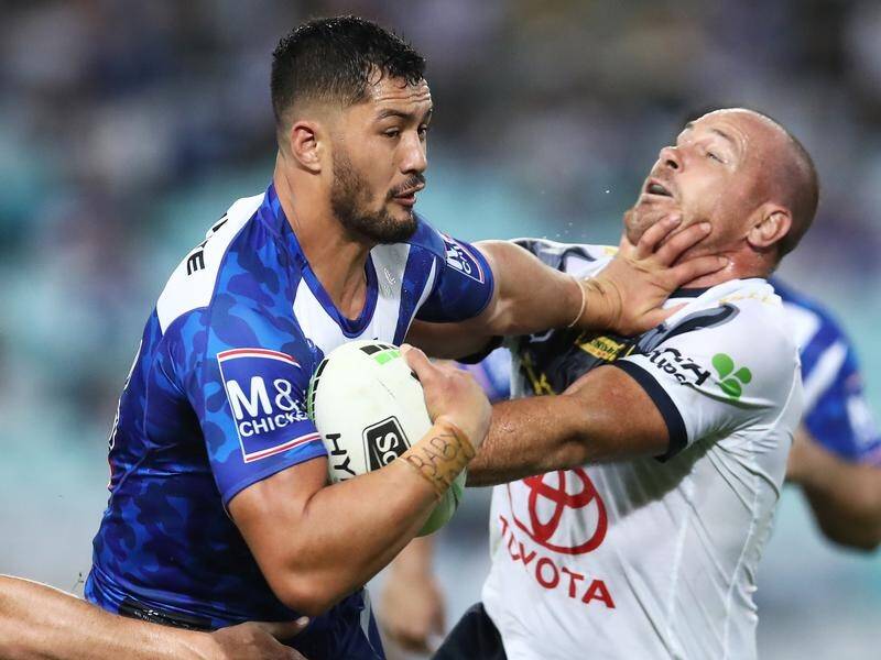 Corey Harawira-Naera has scored two tries in Canterbury's 24-12 NRL defeat of North Queensland.
