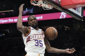 Phoenix Suns forward Kevin Durant has moved to No.8 in the all-time NBA scoring list. (AP PHOTO)