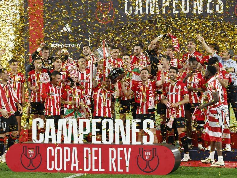 Athletic Bilbao are Copa del Rey champions after defeating Mallorca in the final. (EPA PHOTO)