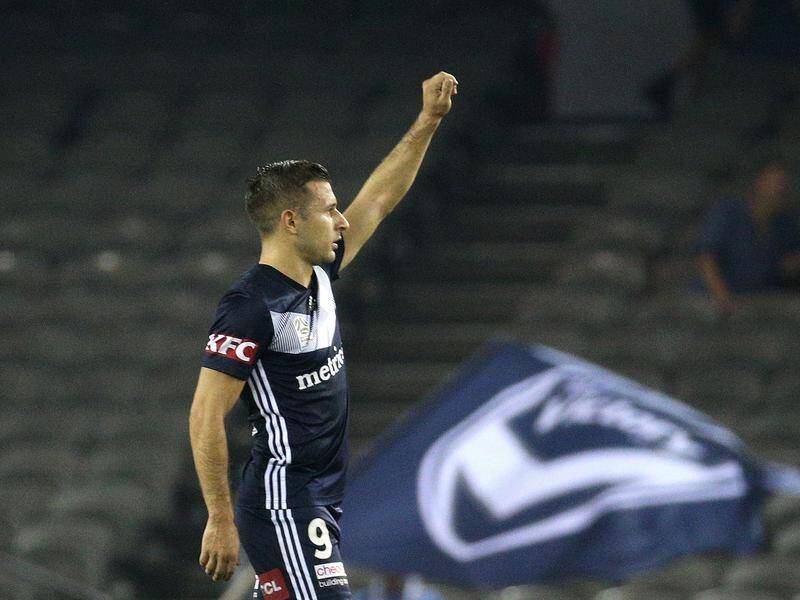 Kosta Barbarouses has scored both goals in Melbourne Victory's 2-1 A-League defeat of Brisbane.