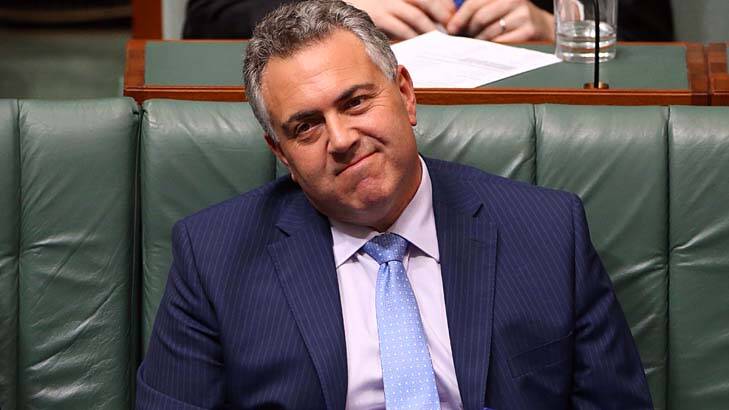 Negative tide: Treasurer Joe Hockey in question time at Parliament House on Monday. Photo: Andrew Meares