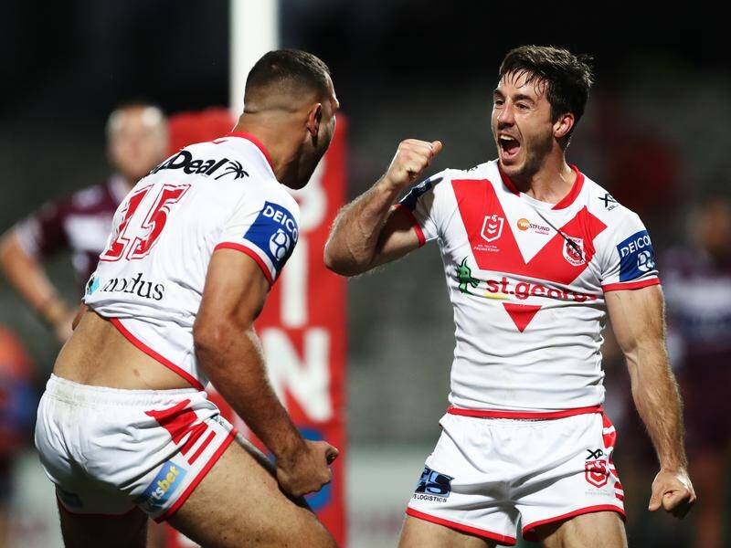 A shift in positions for Ben Hunt (r) and Cameron McInnes has helped fuel the Dragons' NRL recovery.