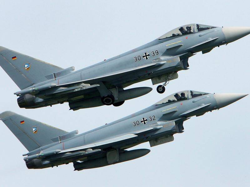 Two Eurofighter military jets have crashed near the Laage military base in northeast Germany.
