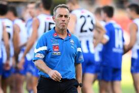 Kangaroos coach Alastair Clarkson will have to explain himself to the AFL after his latest outburst. (Dave Hunt/AAP PHOTOS)