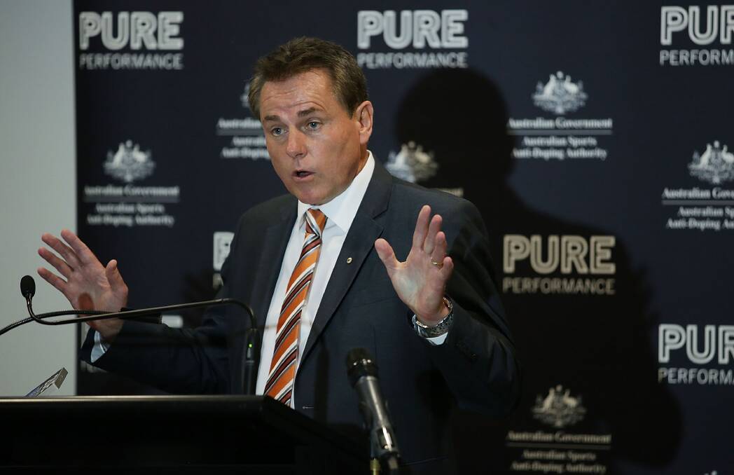 ASADA chief executive Ben McDevitt at the press conference following the verdict. Picture: GETTY IMAGES