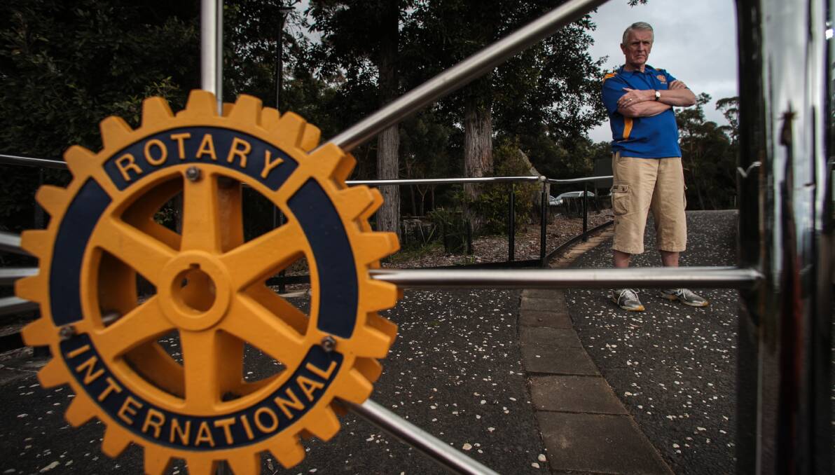 Gutted: Wollongong Rotary Club president Rod Oxley is disappointed after the club's trailer, which contained barbecue and working bee equipment, was stolen on Friday night.