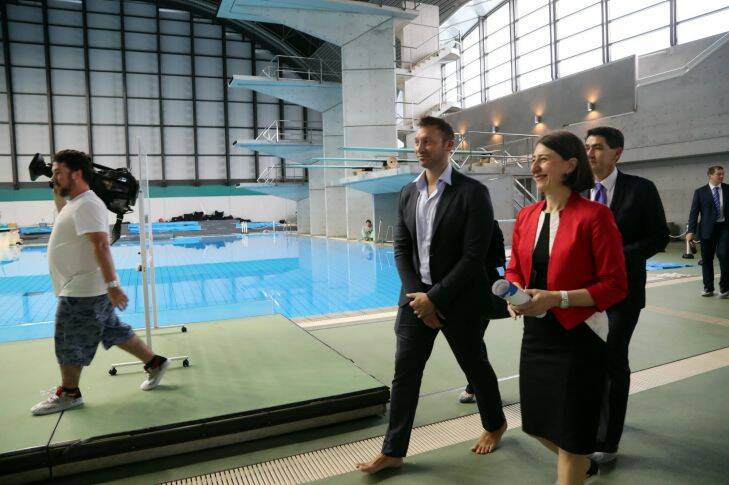 Ian Thorpe and NSW Premier Gladys Berejiklian in Tokyo on August 22. Ian Thorpe is an ambassador for the 2020 Tokyo Olympic Games. Photo supplied. Photos via email from Kirsty Needham.