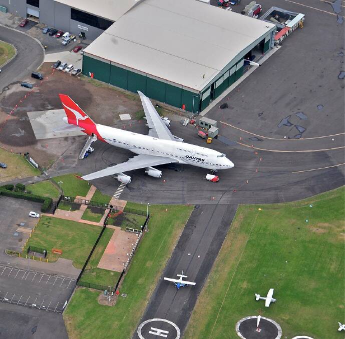 Council hopes the addition of the Qantas 747 will enhance the airport as a visitor attraction. Picture: Courtesy NSW Police PolAir.