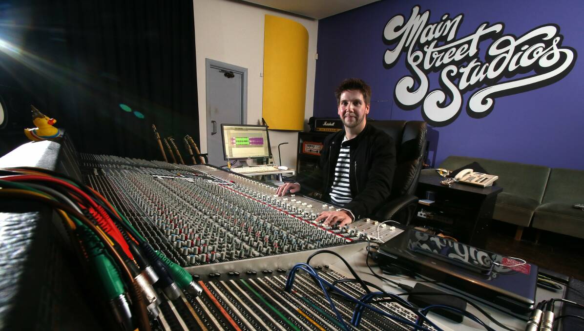 Sound idea: Main Street recording studio owner Adam Jordan has set up a discounted recording day to raise money to help the homeless. Picture: KIRK GILMOUR