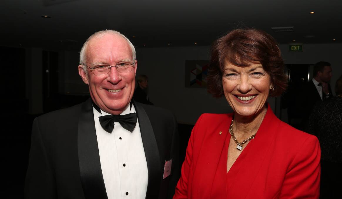 Keynote speaker: Geraldine Doogue with Ian Holland at The Illawarra Connection dinner on Tuesday night. Picture: GREG ELLIS