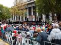 Crowds at Adelaide's parliament house when laws enshrining an SA Voice passed in March 2023. (Matt Turner/AAP PHOTOS)