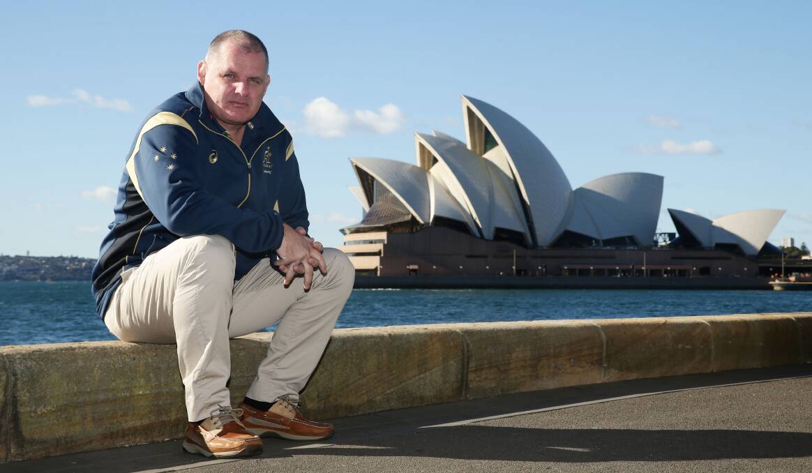 Ewen McKenzie, at Sydney Harbour on Tuesday, is not getting too carried away. Picture: GETTY IMAGES