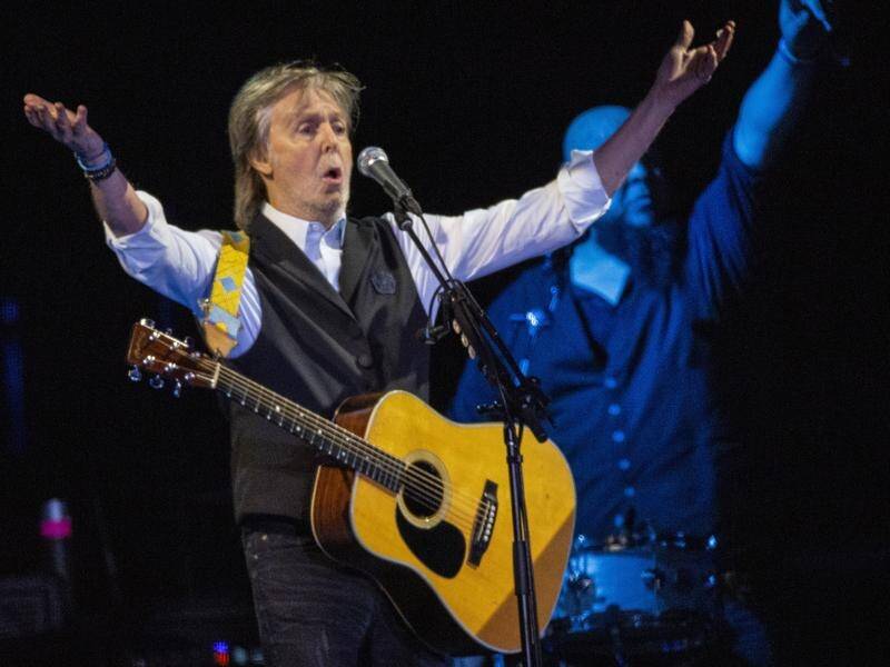 Each episode of Sir Paul McCartney's podcast will focus on one song fromhis back catalogue. (AP PHOTO)