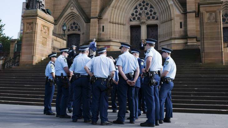 About 600 police officers are expected to attend the service. Photo: James Brickwood