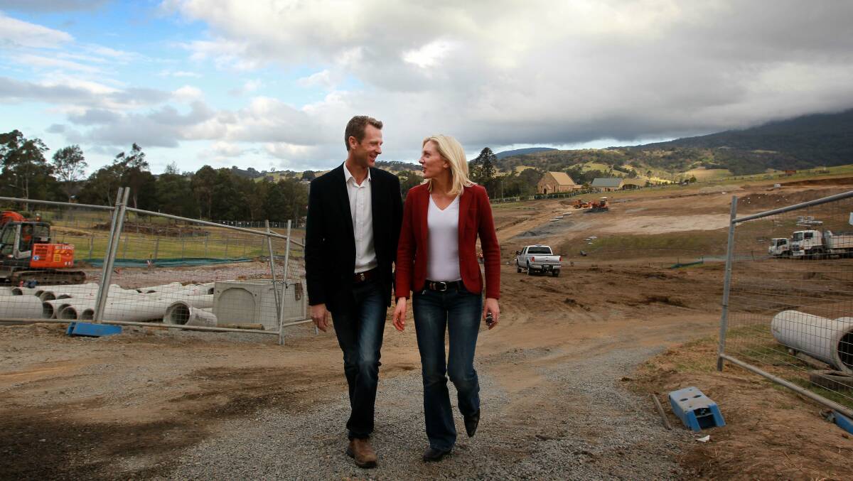 Jamberoo residents Lawson Fredericks and Jennifer Macquarie at the new Chapel Hill subdivision. Picture: SYLVIA LIBER