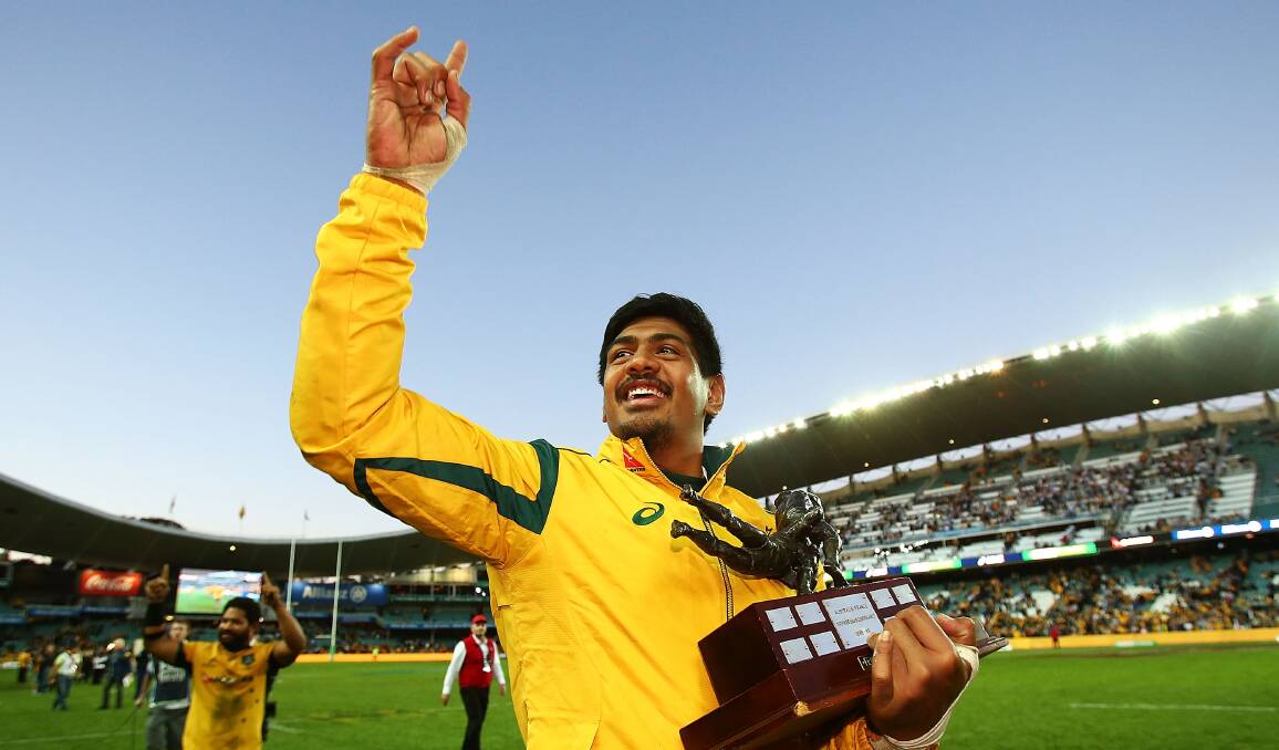 Will Skelton celebrates after the Wallabies' clean sweep of France. Picture: GETTY IMAGES