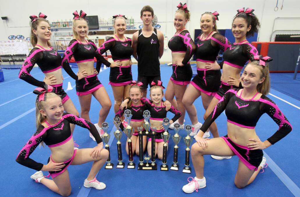 Good results: Carmel and Co gymnasts returned with a swag of trophies from the 2014 Nationals Cheer and Dance Championships. Picture: GREG TOTMAN
