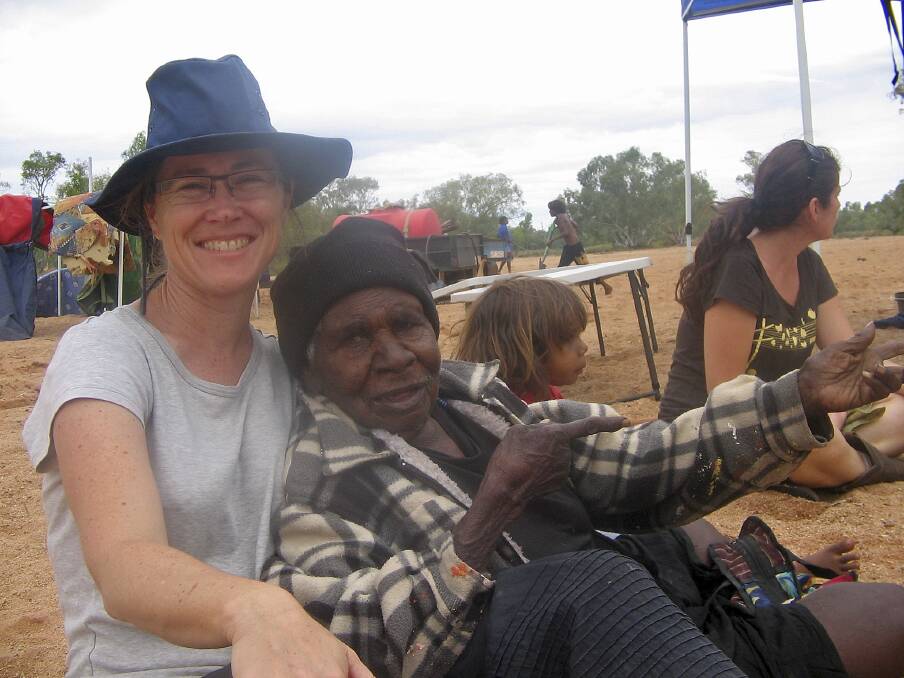  Sally Stevenson in the field in the remote Aboriginal community of Nyrippi, where she first worked as a young woman.