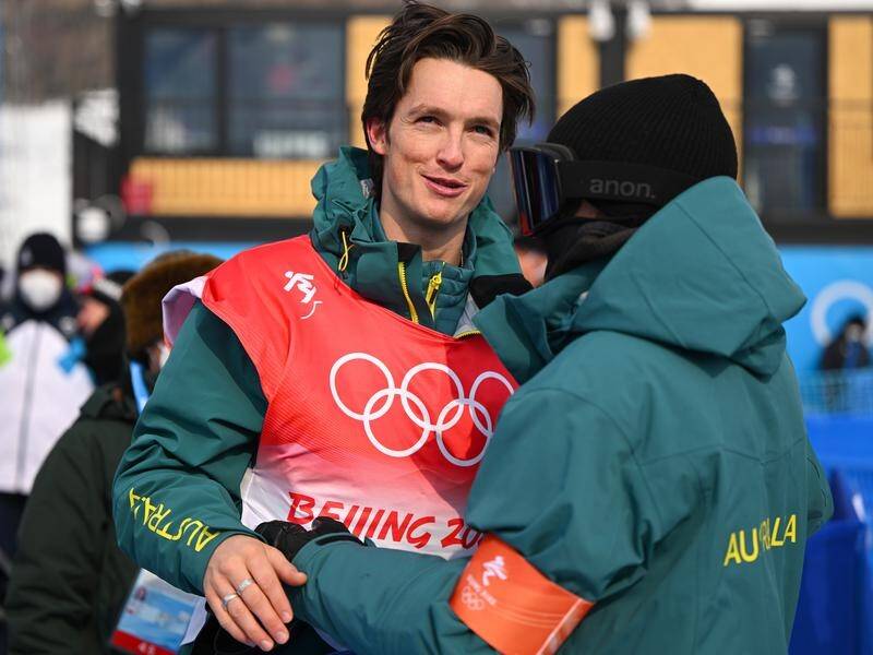 Scotty James of Australia is all smiles with his brother Sean after Olympic halfpipe qualifiying.