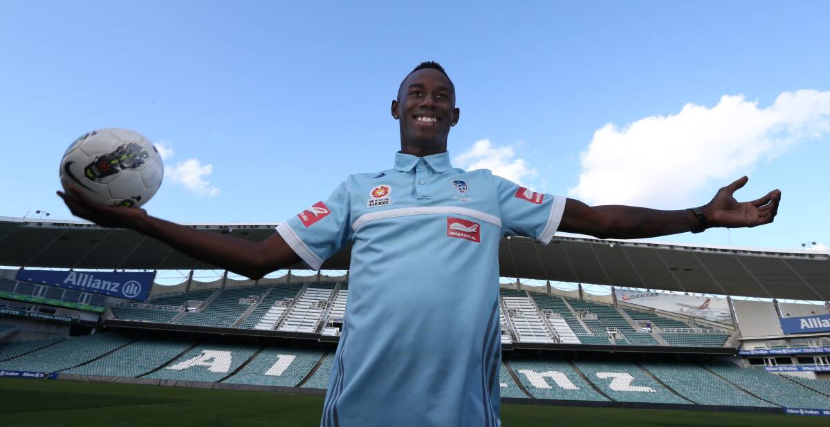 Striker Bernie Ibini has signed for Sydney FC as new coach Graham Arnold's first recruit. Picture: PETER RAE
