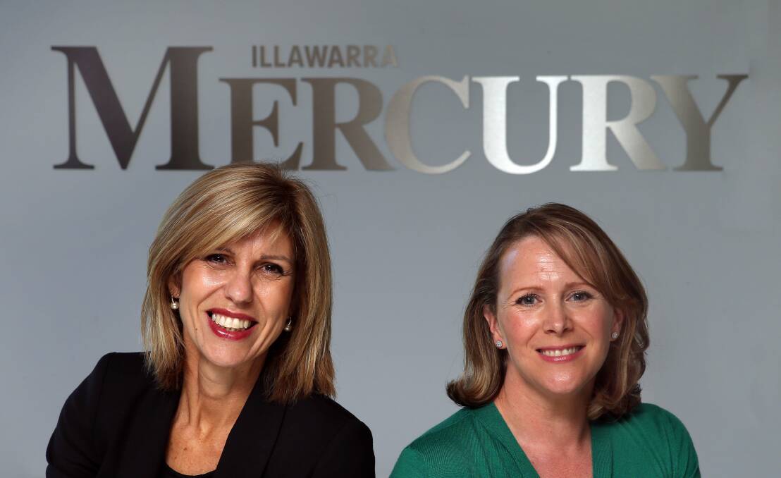 Leadership team: Illawarra Mercury general manager Corinne Whiteman and advertising manager Lisa Rodgers took up their new positions on Monday.Picture: KIRK GILMOUR