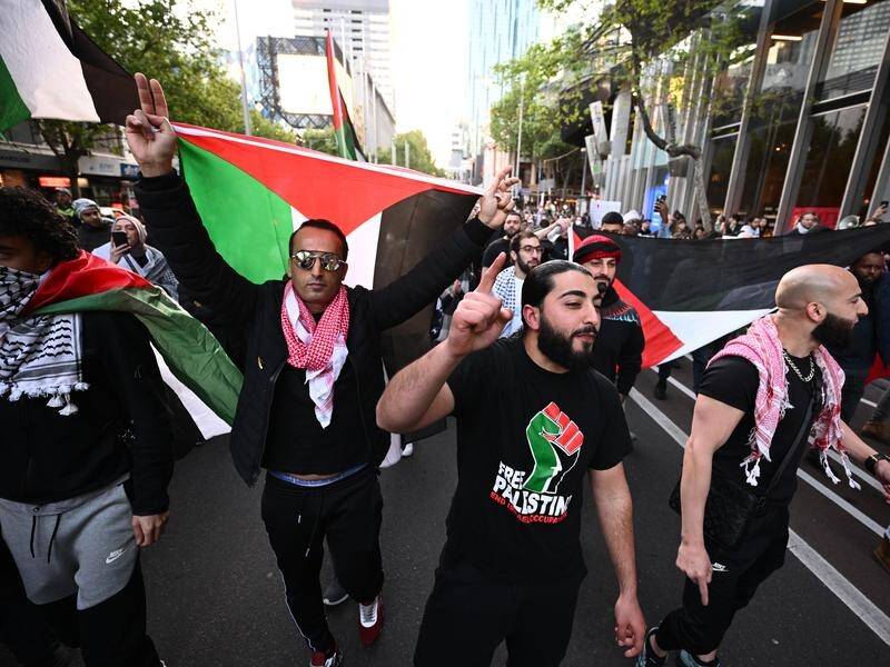 Palestinian supporters are planning to rally in capital cities on Friday and over the weekend. (Joel Carrett/AAP PHOTOS)