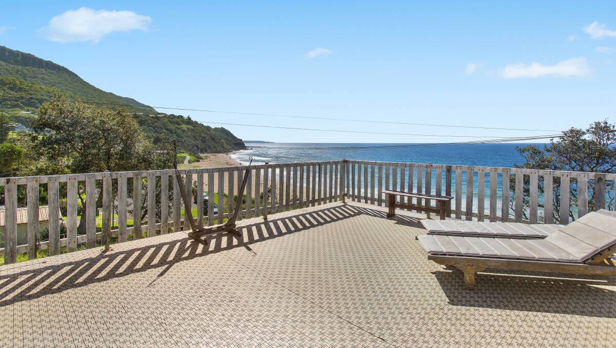 The huge front deck at 32 Haig Street has sweeping views of the Illawarra escarpment, headlands and the sea.