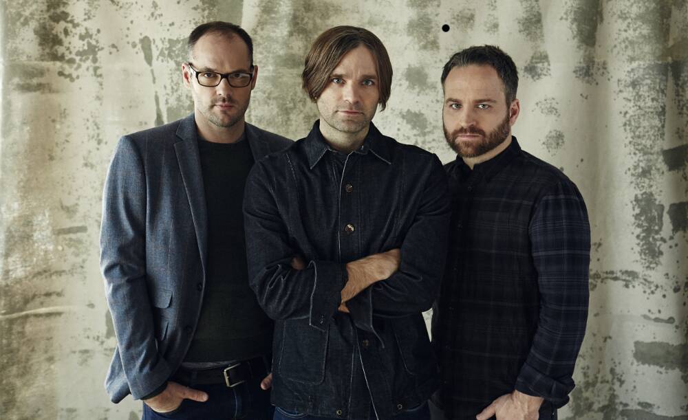 Death Cab for Cutie's frontman Benjamin Gibbard, centre, found writing the songs for Kintsugi helped him come to terms with his divorce. Picture: GETTY IMAGES