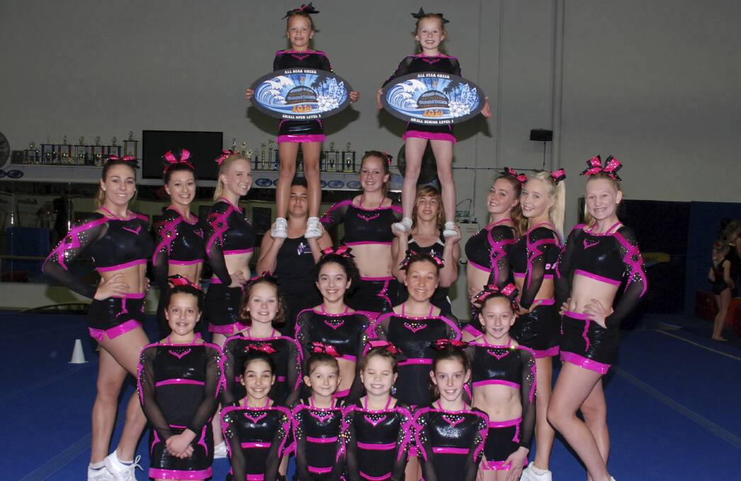The Carmel and Co teams who shone at the 2014 Aussie Gold International Cheer & Dance champs. Picture: DAVID HALL