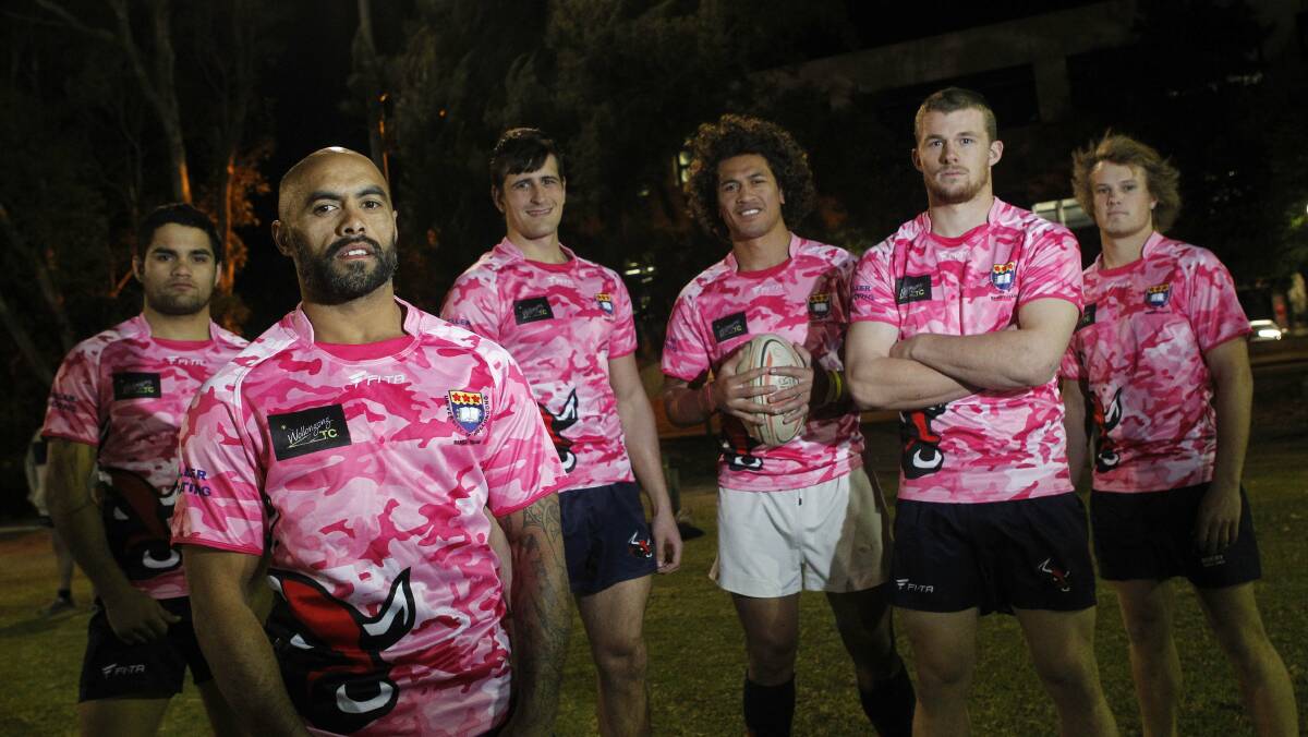 University players, from left, Chris Miller, Leon Mason, Andrew Rae, Paulie Tuala, Mitch Bell and Alex Sims. Picture: ANDY ZAKELI