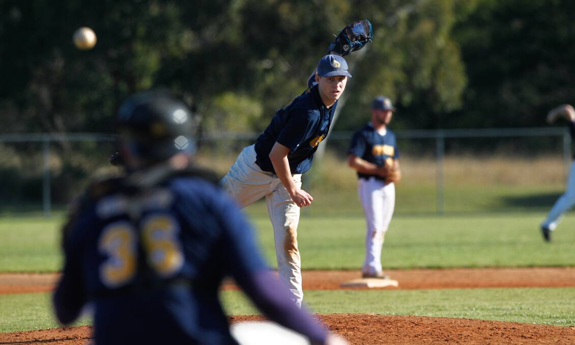 Chiefs starting pitcher Mitch Simon gave up just four hits in seven innings against Wests Cardinals. Picture: CHRISTOPHER CHAN