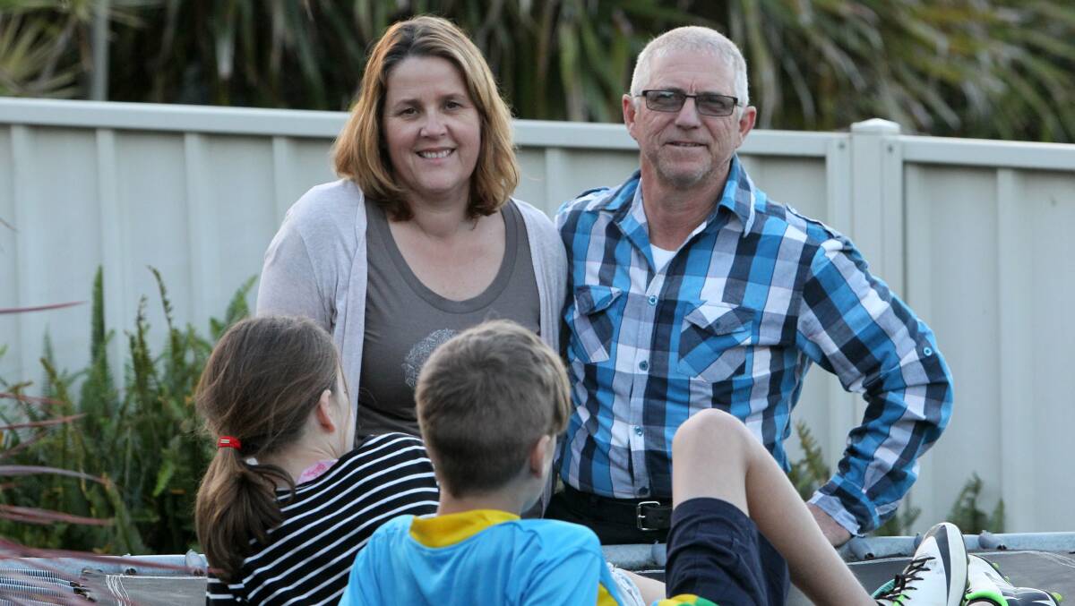 Albion Park couple Leah and Paul Warner with their foster children. Picture: GREG TOTMAN