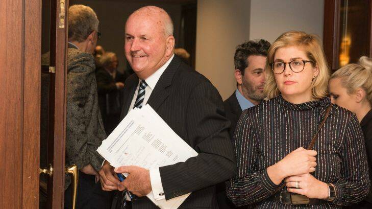 Slater & Gordon Chairman John Skippen  leaves the company's AGM in Melbourne. Photo by Jesse Marlow. .