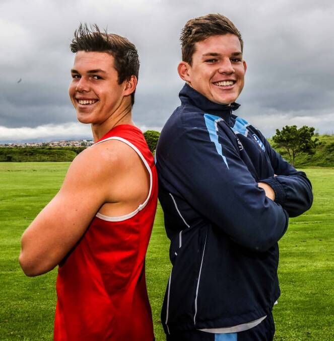 Brotherly love — 16-year-old Luke and 18-year-old Matt Jurd are hoping to cement careers with the St George Illawarra Dragons. Picture: GEORGIA MATTS