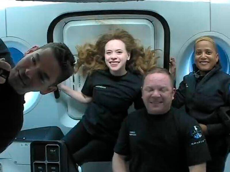 The Inspiration4 team gave a 10-minute show-and-tell session while as they flew over Europe.