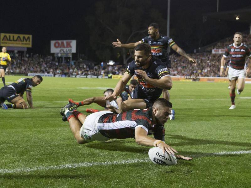 Winger Corey Allan has helped South Sydney to a hard-fought 22-18 NRL away victory over Penrith.