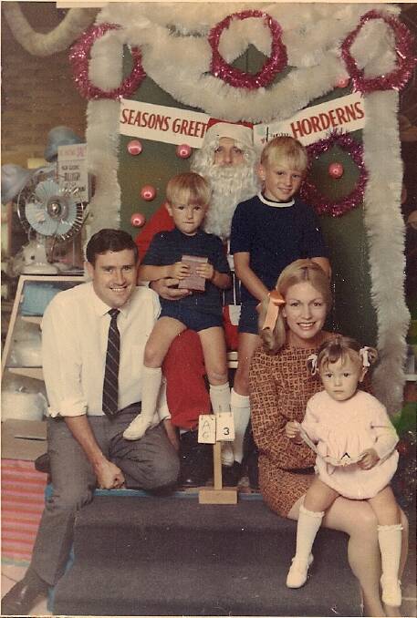  Nikki Gemmell and her family visiting Santa at the now-defunct Wollongong department store Horderns.