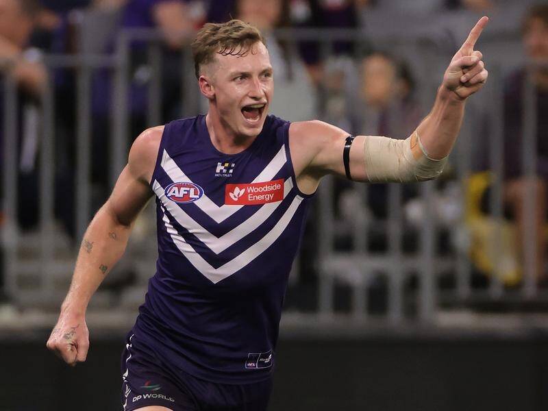 The highly accurate Josh Treacy has kicked a remarkable 20.4 for Fremantle this year. (Richard Wainwright/AAP PHOTOS)