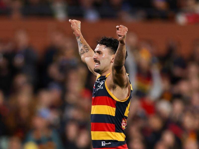 Izak Rankine is thriving amid more time spent in the midfield for Adelaide this season. (Matt Turner/AAP PHOTOS)