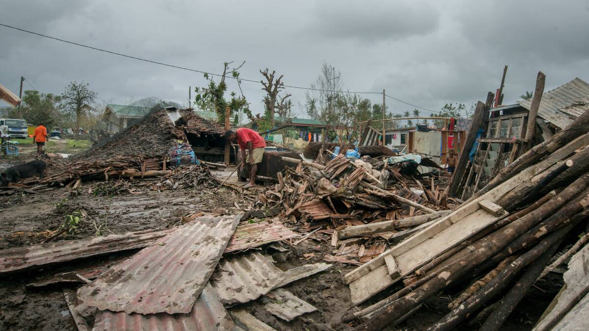 Vanuatu homes were flattened by Cyclone Pam. Picture: AFP/UNICEF Pacific