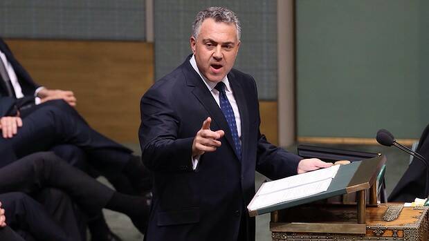 Treasurer Joe Hockey delivers his first budget at Parliament. Picture: ANDREW MEARES