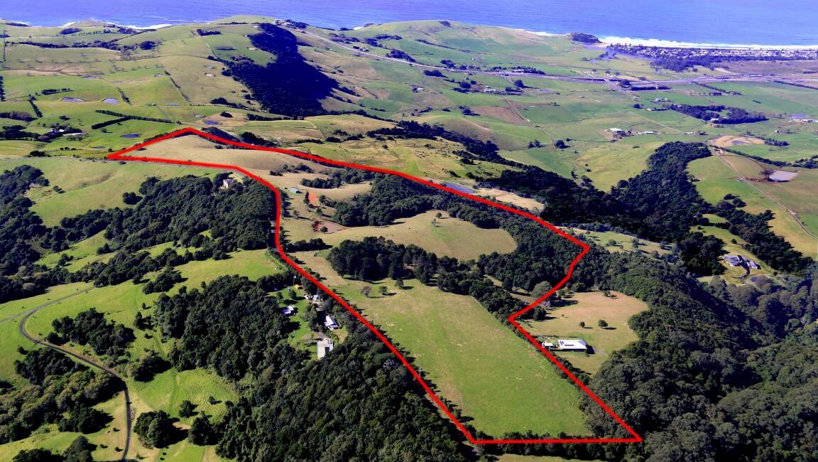 Highly desirable: This 40 hectare parcel of Saddleback Mountain farm land with coastal views is being offered for auction. Picture: COL DOUCH
