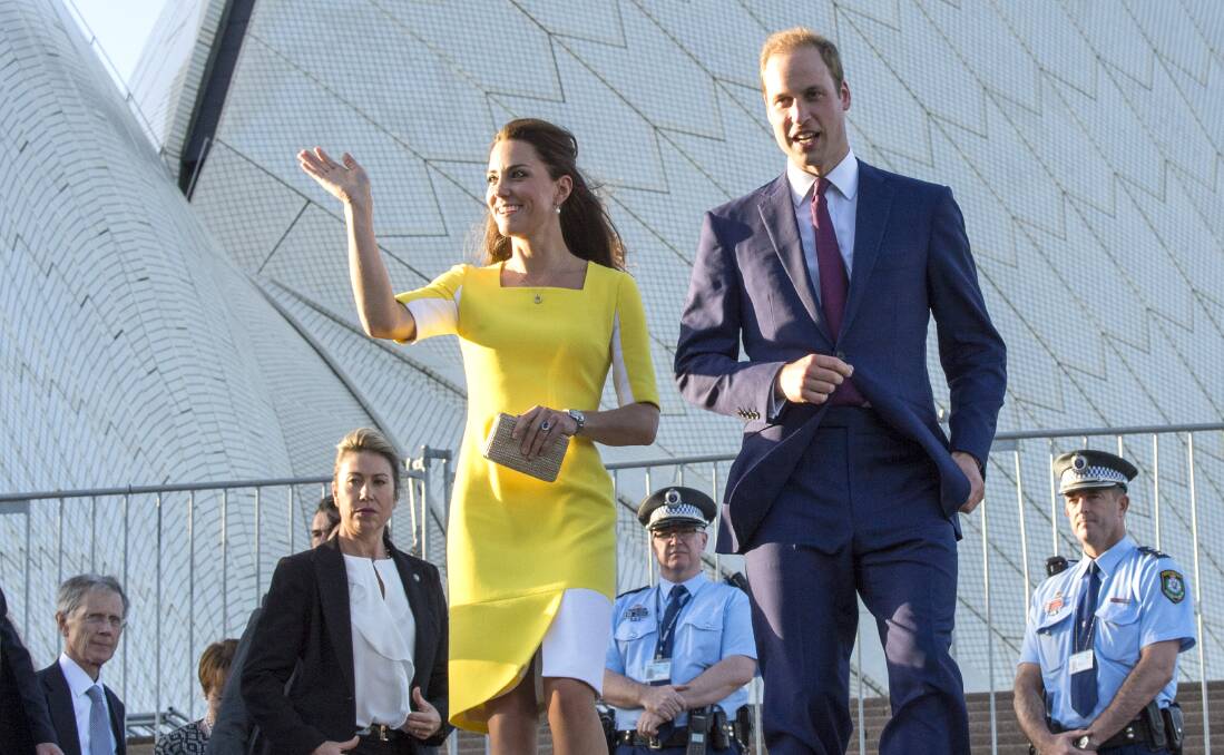 The Duke and Duchess of Cambridge in Sydney on Wednesday. Picture: GETTY IMAGES
