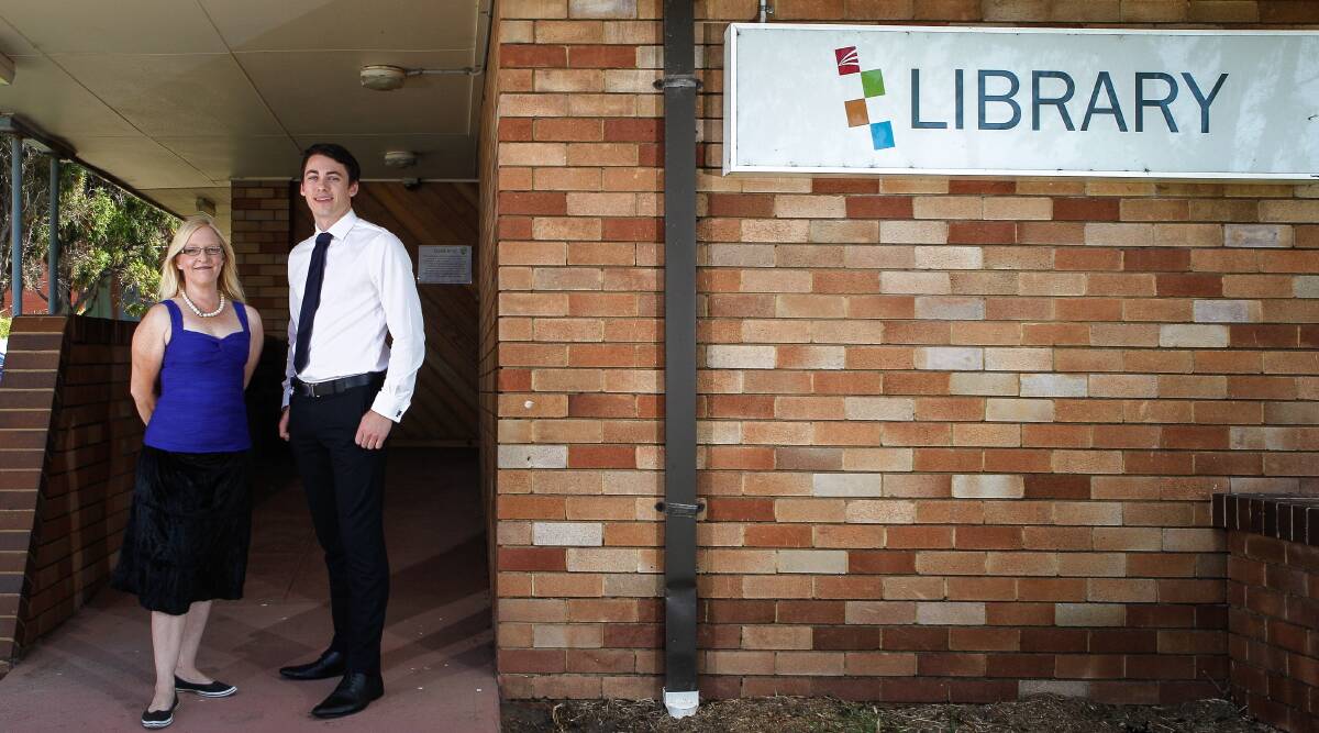 Shellharbour Councillor Kellie Marsh and Mark Jones at the Shellharbour Village library. Picture: CHRISTOPHER CHAN