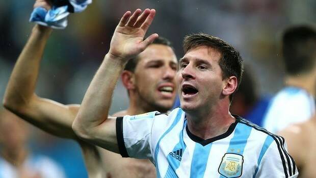 Heading to the final: Lionel Messi celebrates. Photo: Getty Images
