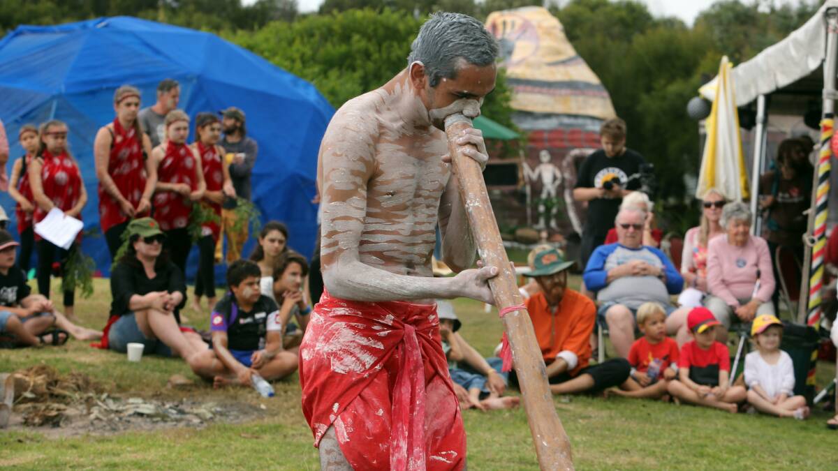 Am Aboriginal ceremony was held at Sandon Point Tent Embassy in December. Picture ROBERT PEET