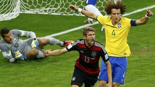 Early goal: Thomas Mueller put Germany in front. Photo: Reuters