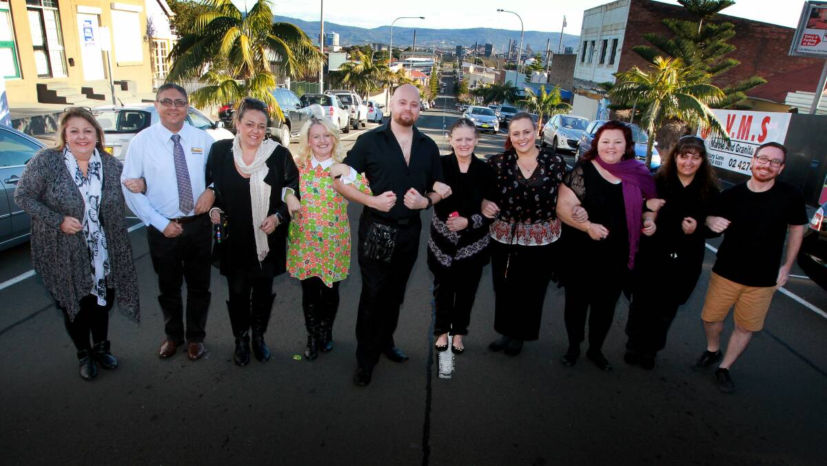 The 10 local business awards finalists from Wentworth St, Port Kembla, from left, Yolanda Barea, Hany Barsoum, Tanya McGee, Sharon Brown, Kevin Crane, Debbie Higham, Val Wood, Renay Horton, Sandy Martins, and Paul Kurth. Picture: SYLVIA LIBER