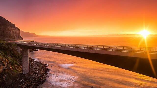 An insane sunrise on my first visit to Seacliff bridge, Wollongong. Picture: Mark McLeod.
