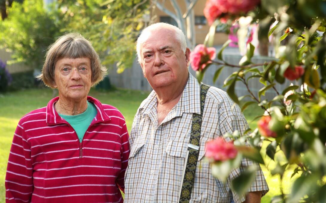 Battling: Dave and Kay Cox of Corrimal say they helped build Australia and the pension changes in the budget aren't just reward for their hard work. Picture: KIRK GILMOUR